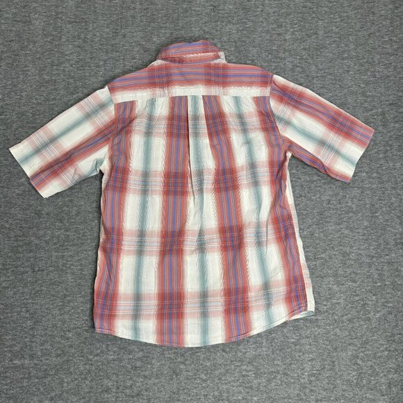 Woolrich Mens Short Sleeve Plaid Shirt Size Small Cotton Polyester Blend Button - Picture 5 of 7